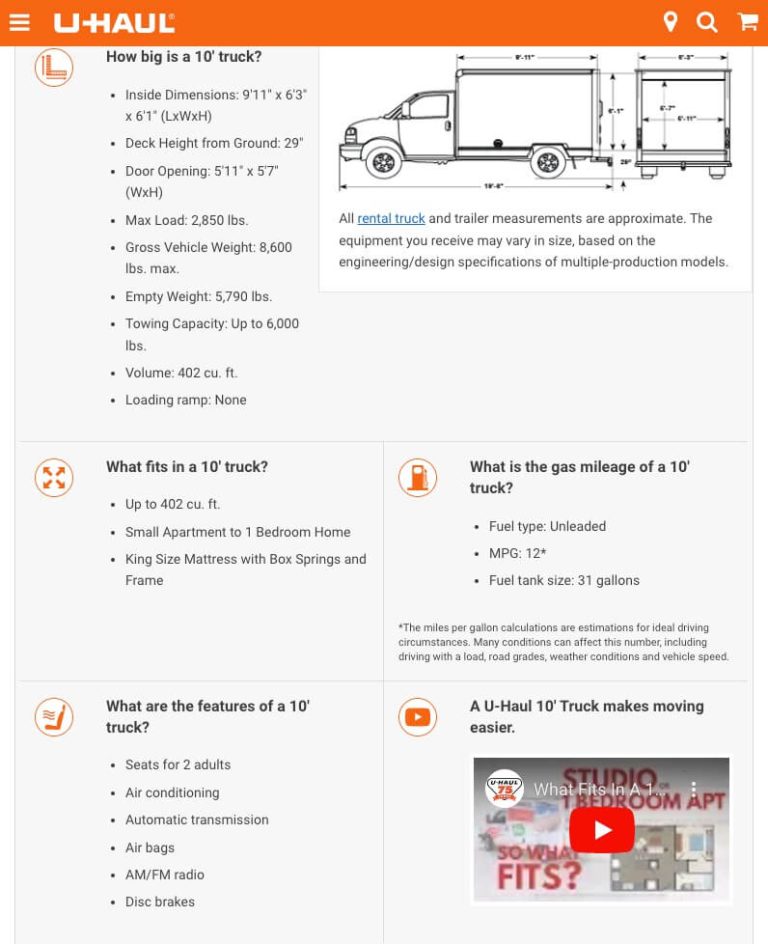 Uhaul Truck Rental Near Me Sizes and Prices For Your Needs