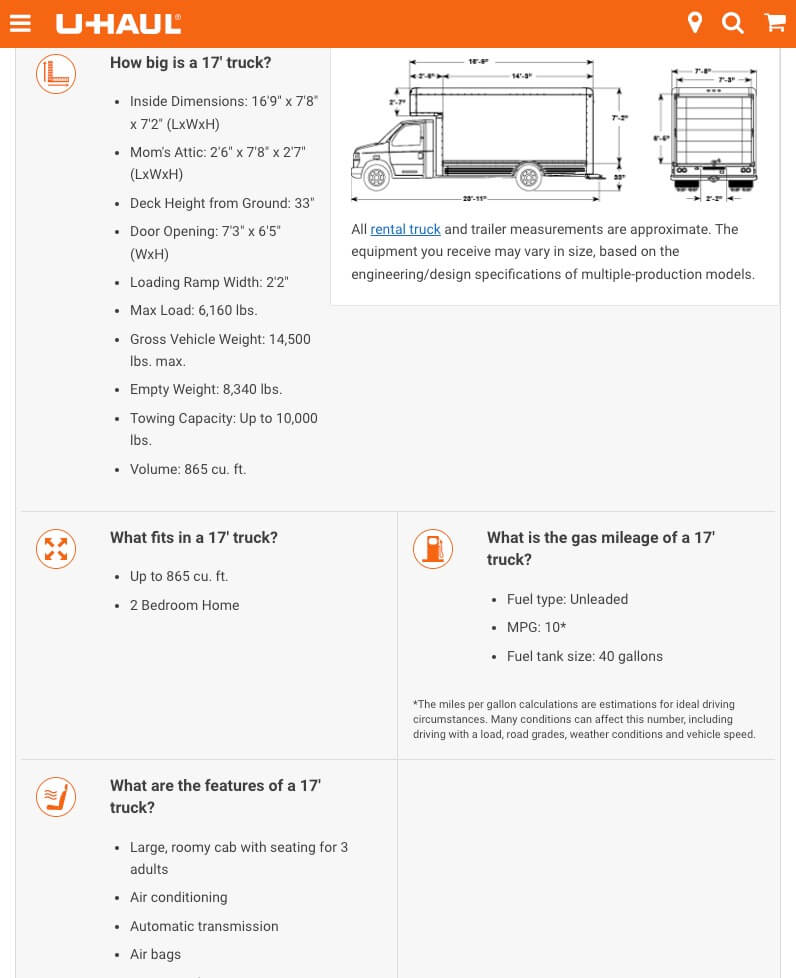 Uhaul 17 Foot Truck