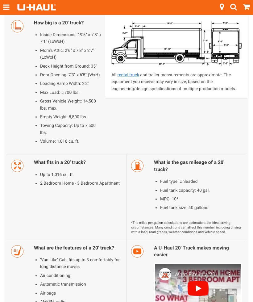 Uhaul 20 Foot Truck